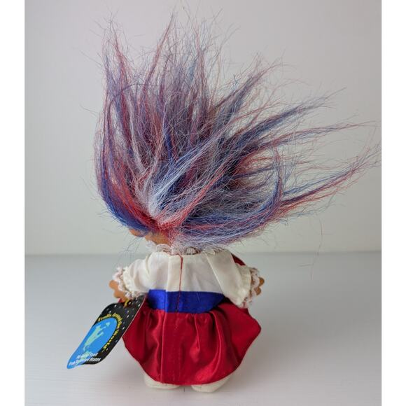 VTG Russ Lucky Troll Doll w/ Tags 5" Girl United States Red White Blue Patriotic - Picture 3 of 7
